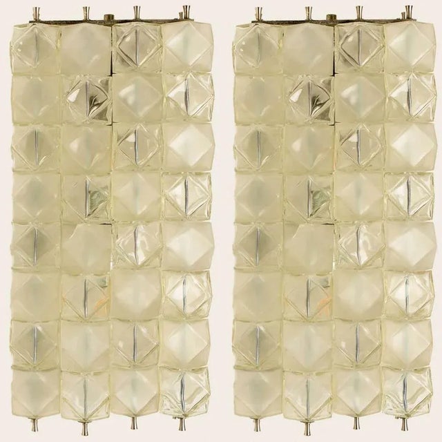 Crystal and Nickel Plated Wall Lamps by Filvem Voghera, 1968, Set of 2 For Sale - Image 4 of 15