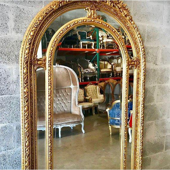 gold french louis xvi style floor mirror