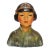 Vintage Chinoiserie Asian Chalkware Bust of a Woman After Esther Anna Hunt For Sale