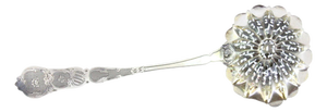 Silver Sprinkling Spoon with Raised Handle and Scoop with Cutouts