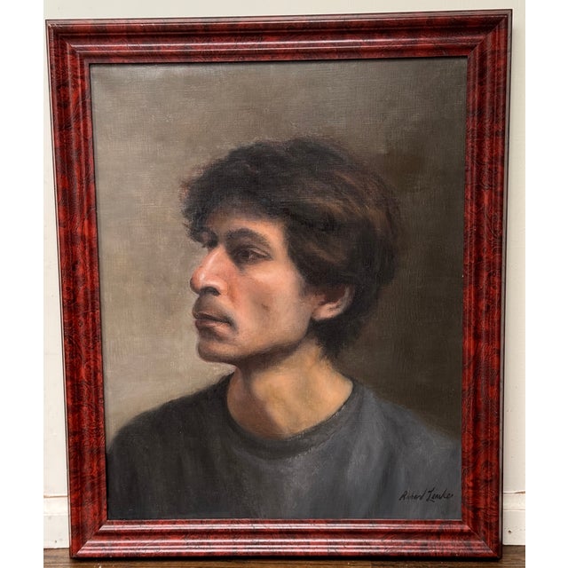 Early 21st Century Folk Art Richard Lemke Portrait Eric the Philosopher - Framed For Sale - Image 15 of 16