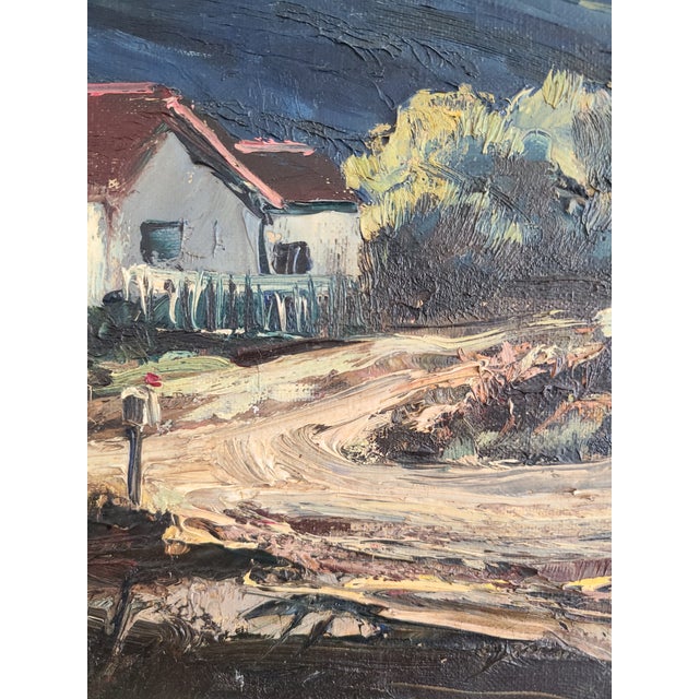 Joshua Meador Vintage Oil Painting Plein Air Rural California Landscape For Sale - Image 4 of 18