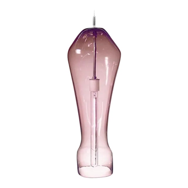 Prayer Pendant Light from the Constantine Collection in Rose Quartz For Sale