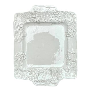 Vintage Italian Embossed Ceramic Tray For Sale