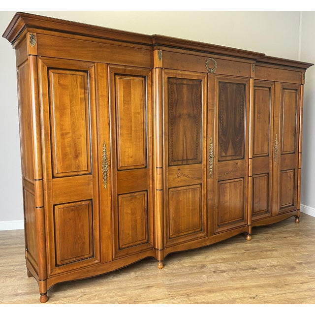 Vintage French Carved 6-Door Armoire For Sale - Image 5 of 17