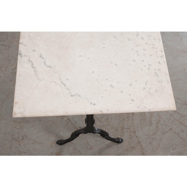 Metal Early 20th Century French Marble-Top Bistro Table For Sale - Image 7 of 11