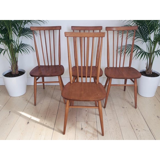 1960s Mid-Century Modern 608 Windsor Dining Chairs by Lucian Ercolani for Ercol, 1960s, Set of 4 For Sale - Image 5 of 18