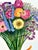 Metal Original Watercolor Painting “Strawflower Bouquet” Framed For Sale - Image 7 of 11