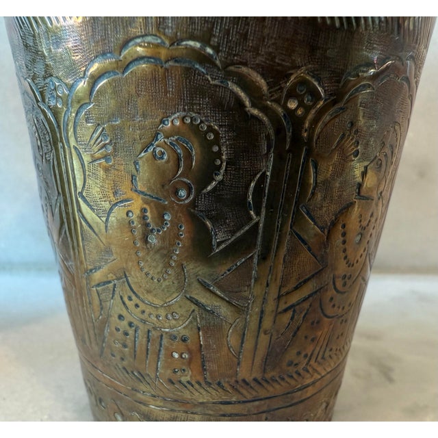 Early 20th Century Pair of Vintage Handmade Brass Lassi Cups For Sale - Image 5 of 10