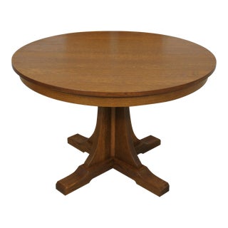 Stickley Round Mission Oak Dining Room Table For Sale