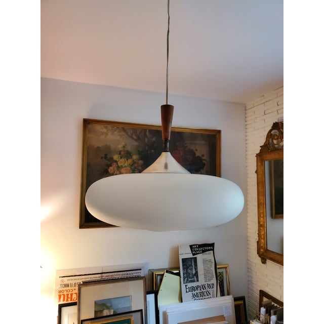 1960s Mid Century Modern Laurel Style Floating Hanging Light For Sale - Image 5 of 8
