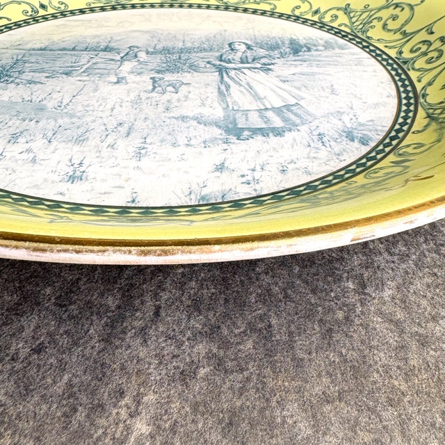 Ceramic Victorian Pastoral Transferware Wall Charger Plate - Late 1800s For Sale - Image 7 of 11