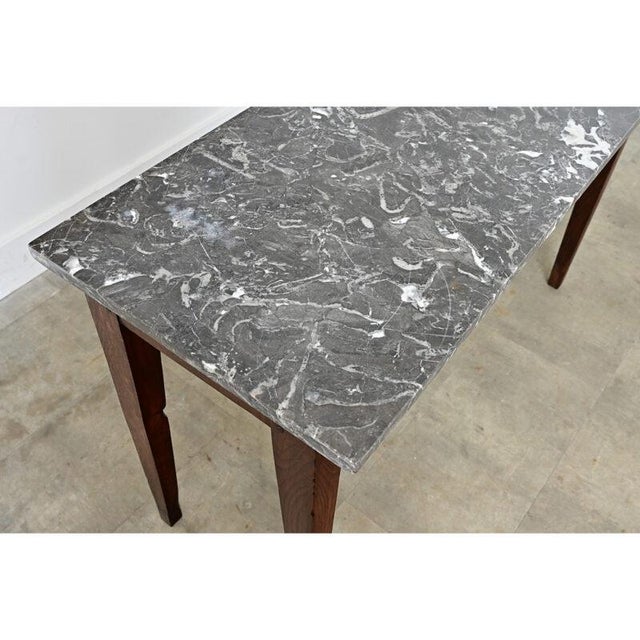 French 19th Century Oak & Marble Console For Sale - Image 4 of 10