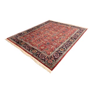Vintage Hand-Knotted Persian Serapi Room Size Wool Area Rug For Sale