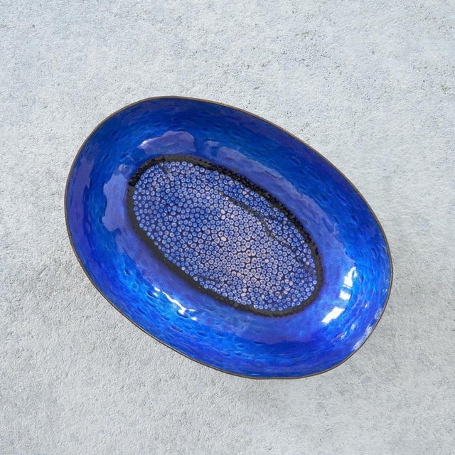Metal Hand-Hammered Enameled Bowl from Valenti, Italy, 1960s For Sale - Image 7 of 11