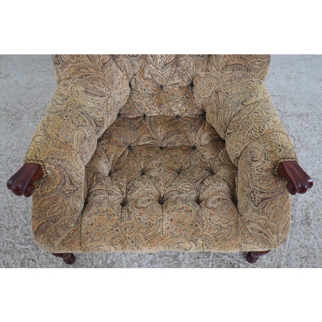 Stickley Tufted Leopold Club Chair & Ottoman For Sale In Philadelphia - Image 6 of 18
