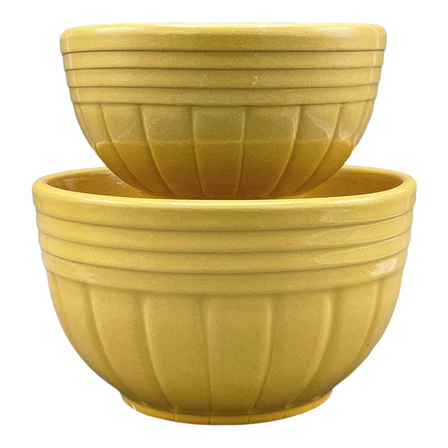 Vintage Rrp Co. Robinson Ransbottom Pottery Co. 168 Yellow Ware Ribbed