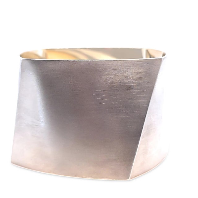 Contemporary Tiffany & Co. Sterling Silver Frank Gehry Torque Wide Cuff Bangle 166g For Sale - Image 3 of 9