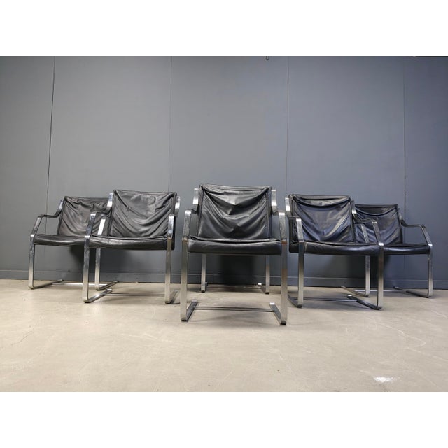 Metal Vintage Armchairs by Rudolf Glatzel for Knoll, 1980s, Set of 6 For Sale - Image 7 of 11