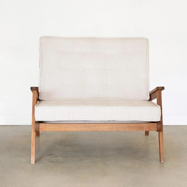 1950s French Oak Settee For Sale - Image 4 of 12