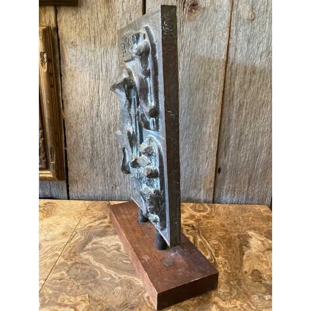 Mid 20th Century Moderne Bronze Plaque For Sale - Image 4 of 10