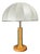 Mid-Century Austrian Hollywood Regency Oak and Brass Table Lamp with Mushroom Shade, 1960s For Sale