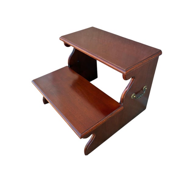 1990s Thomasville Collectors Cherry Chippendale Bed Steps Bedroom Dresser Chest For Sale - Image 10 of 12