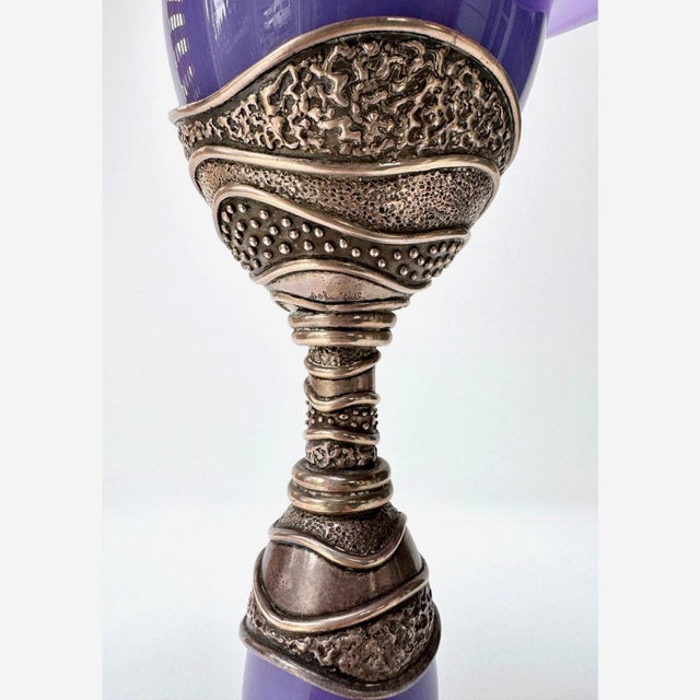 John Ruth “Flower Ball” Studio Glass and Sterling Silver Sculpture, 1990s For Sale - Image 4 of 16