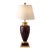 Vintage Hollywood Regency Burgundy Ceramic & Brass Urn Table Lamp — 33” For Sale