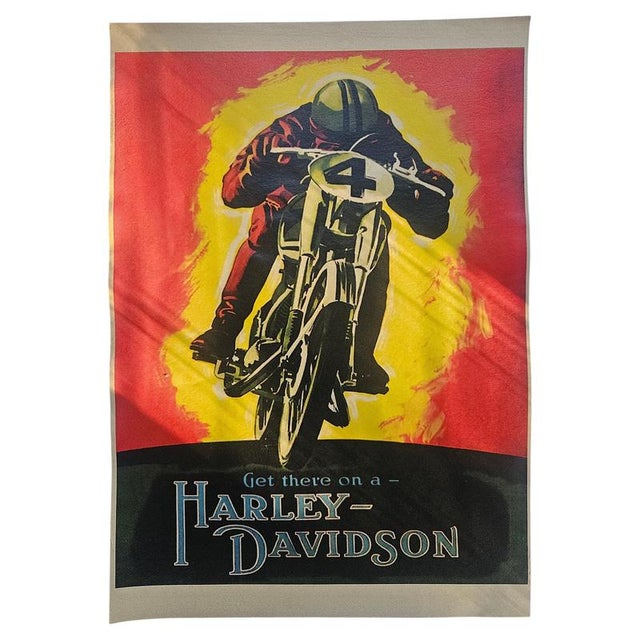 Art Deco Harley Davidson Motorcycle Advertising Poster, 1930s For Sale - Image 13 of 13