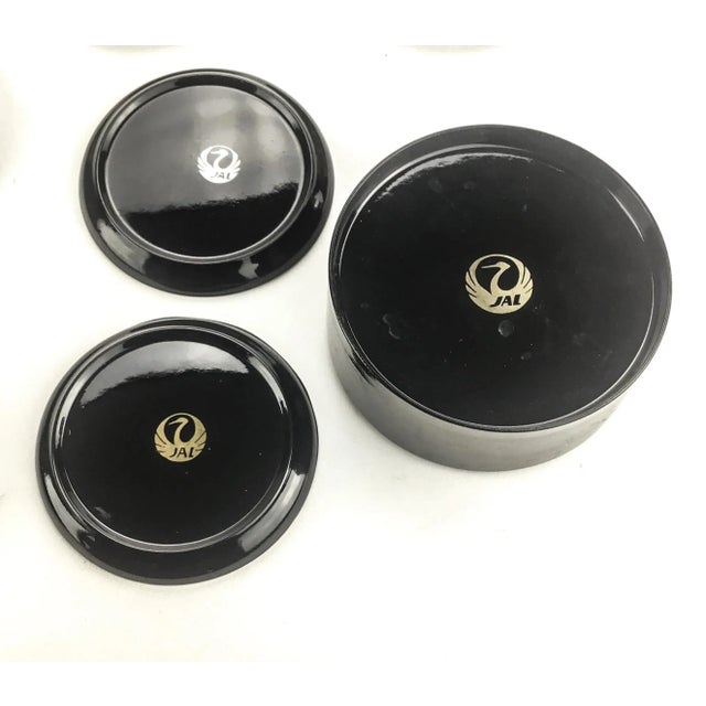 Vintage Hand Painted Lacquered Coaster Set With Covered Holder For Sale - Image 4 of 4