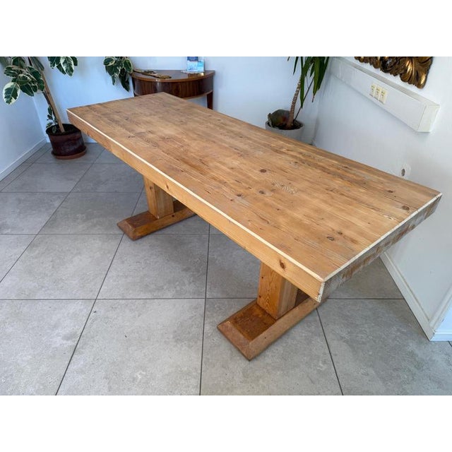 Rustic G2286 Farmhouse Table in Natural Wood, 1970s For Sale - Image 7 of 13