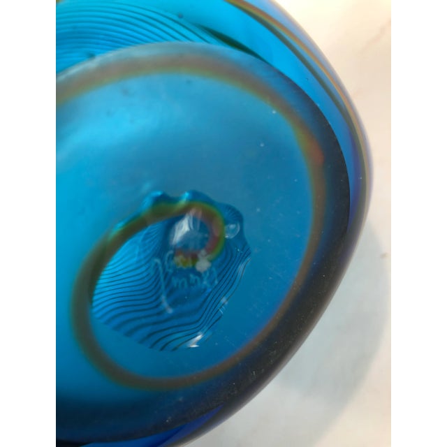 Early 21st Century Glass Blue Color Vase Signed John Geci For Sale In Chicago - Image 6 of 7