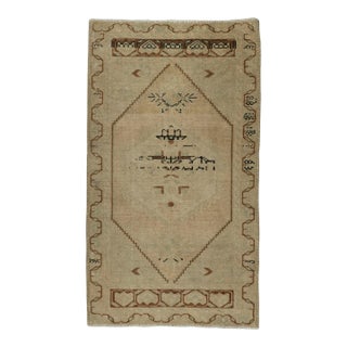 Turkish Mini Rug Oriental Hand Knotted Vintage Rug 1'10" x 3'3" #21054 For Sale