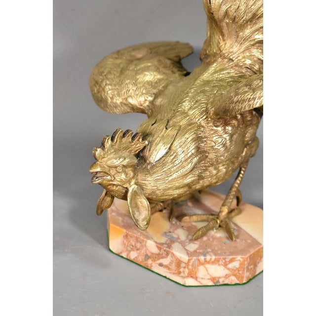 Large French Cockerel Rooster in Brass, 1950s For Sale - Image 6 of 13