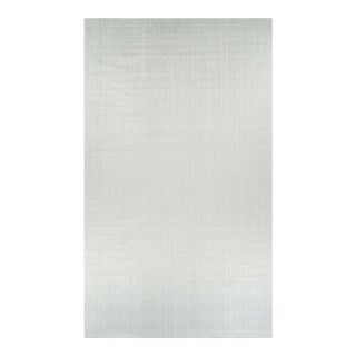 Rug & Kilim’s Oversized Textural Rug in Solid White and Silver-Gray Striae - 14x24 For Sale