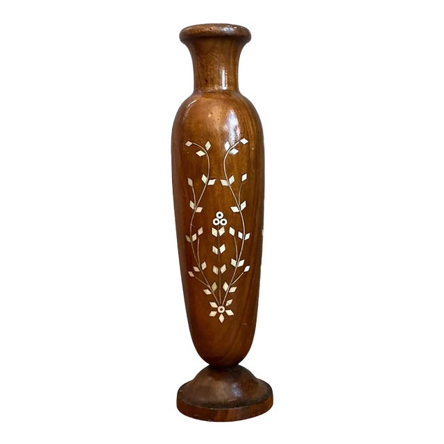 Vintage Mother of Pearl Inlay Vase For Sale