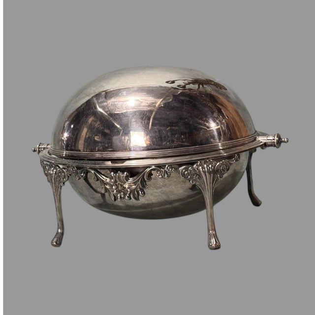 Antique Victorian Silverplate Serving Dish Rotating Lid With Liners For Sale - Image 6 of 10