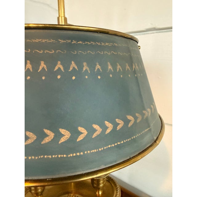 Metal Late 20th Century French Empire-Style Brass Bouillotte Lamp For Sale - Image 7 of 15
