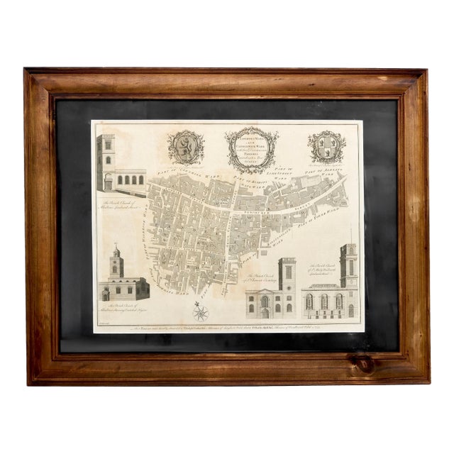 Framed Original 1755 Cartography Map of London For Sale