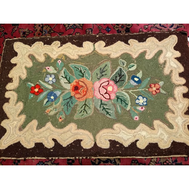 Early American New England Hooked Rug 2′1″ × 3′4″ Chairish