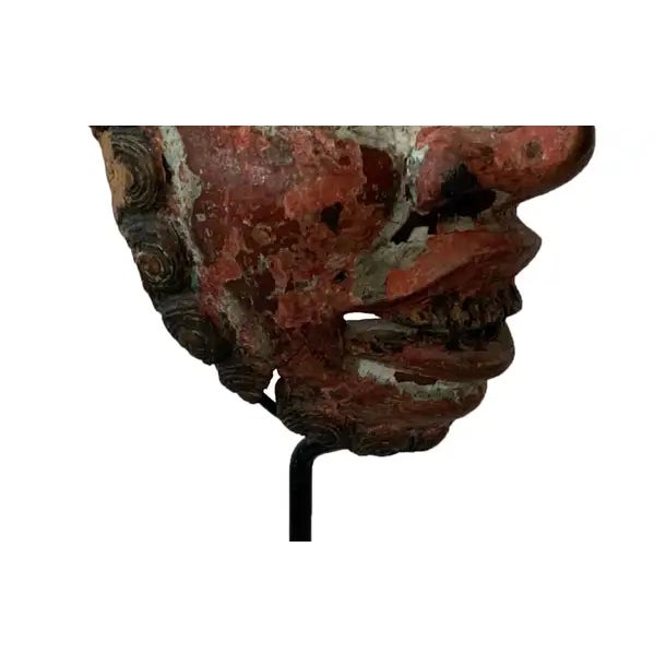 1900 - 1909 1900s Hand-Carved Wood Javanese ‘Wayang Topeng’ Theatre Mask, Indonesia For Sale - Image 5 of 5