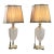 Vintage Neoclassical Style Frosted Glass Urn Table Lamps, Silver Base, a Pair For Sale