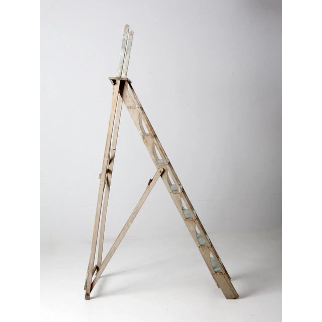 Brown Antique Wooden Ladder For Sale - Image 8 of 11