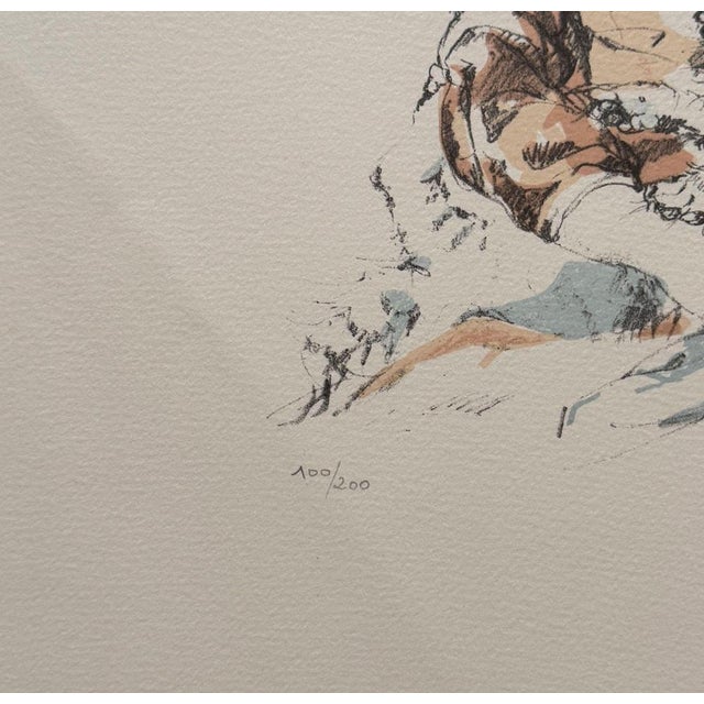 Léonard Tsuguharu Foujita, Woman and Child, 1964, Original Lithograph For Sale - Image 4 of 5