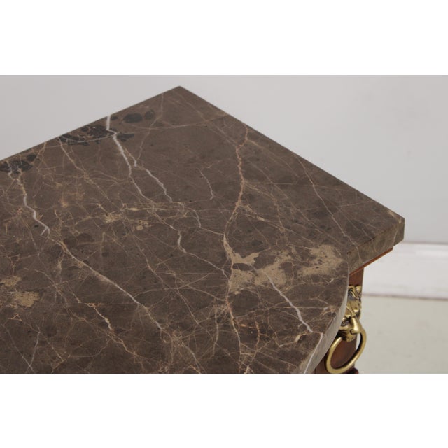 Brown Henredon Natchez Marble Top Console Table Server For Sale - Image 8 of 17
