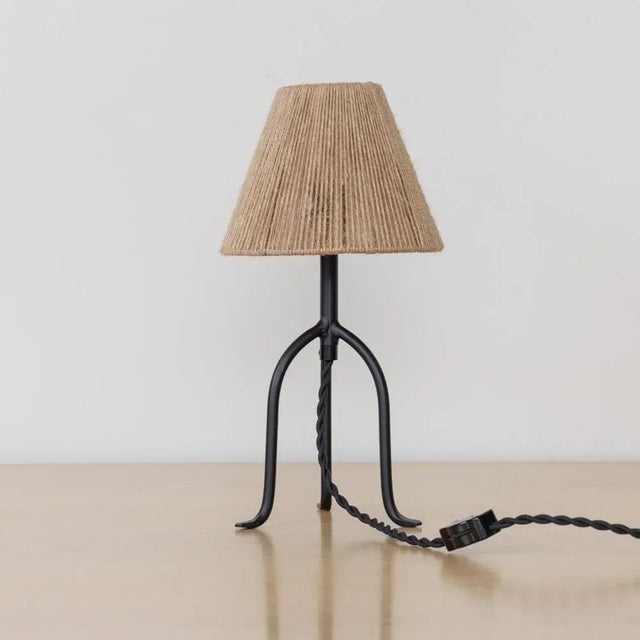 2020s Panoplie Petite Iron Tripod Lamp, Rope Shade For Sale - Image 5 of 10
