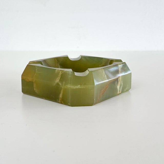 Mid-Century Modern Hexagonal Green Onyx Ashtray, Italy, 1960s For Sale - Image 11 of 12