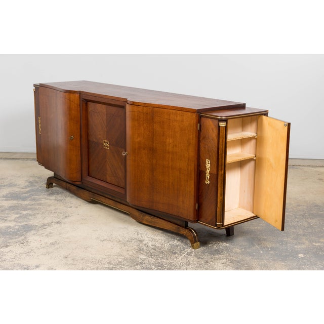 1930s French Parisian Art Deco Walnut Sideboard For Sale - Image 13 of 17