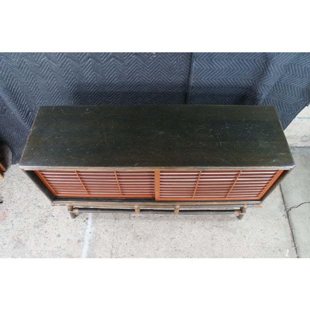 1950s 1950s Mid Century Ficks Reed Far Horizons Rattan Oak Sideboard Server Console Credenza, Attributed For Sale - Image 5 of 13